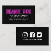 マゼンタネオンインスタグラム割引 名刺 (正面/裏面)