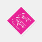 マゼンタハンドレタベビーシャワー紙ナプキンスII スタンダードカクテルナプキン (角)