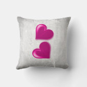 マゼンタハートパーソナライズされた装飾用クッション クッション (裏面)