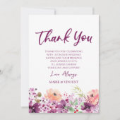 マゼンタバイオレットパープルフローラカスタム花写真 サンキューカード (正面)