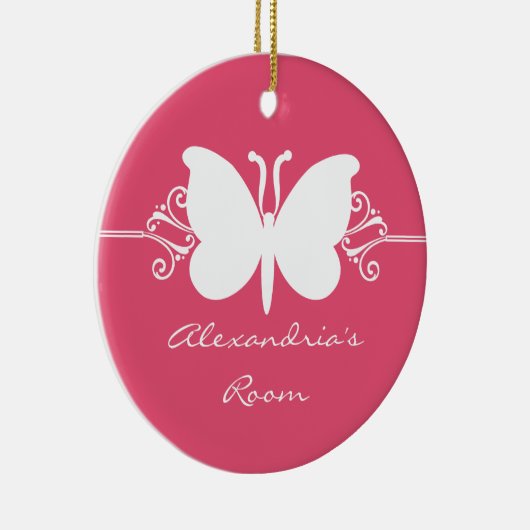 マゼンタバタフライ旋回ドアハンガーオーナメント セラミックオーナメント (右)