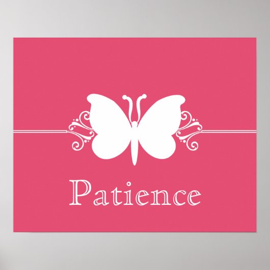 マゼンタバタフライ渦巻き美徳ポスター ポスター (正面)