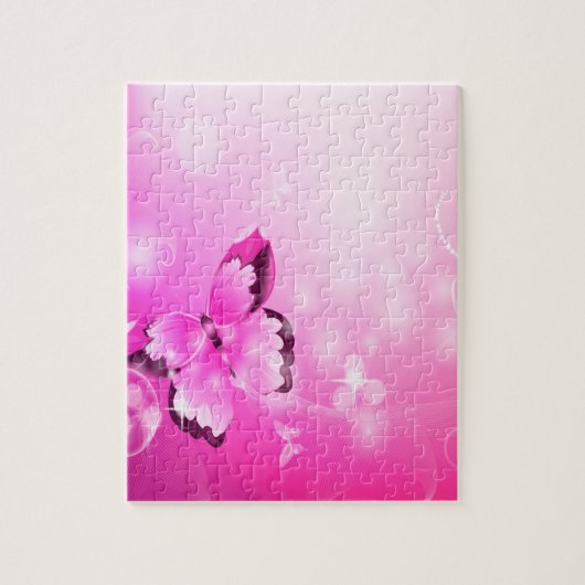 マゼンタバタフライ ジグソーパズル (縦)