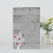 マゼンタバレンタインハートのツパーソナライズされたリー 便箋 (スタンド正面)