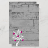 マゼンタバレンタインハートのツパーソナライズされたリー 便箋 (正面/裏面)