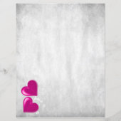 マゼンタバレンタインハートパーソナライズされた紙シート (裏面)