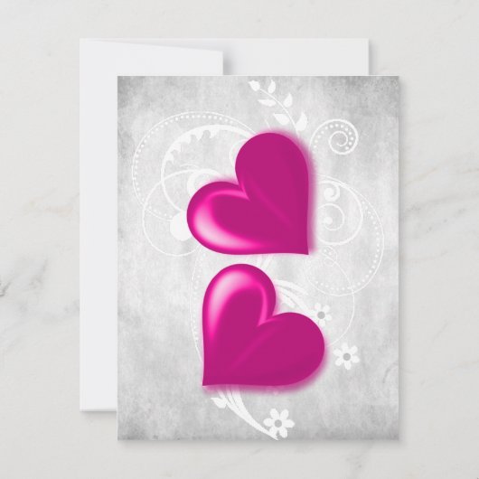 マゼンタバレンタインハートフラットノートカード ノートカード (裏面)