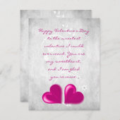 マゼンタバレンタインハートフラットノートカード ノートカード (正面/裏面)