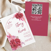 マゼンタバーガンディークリムゾン結婚バラ 招待状