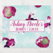 マゼンタパンジーボトルラベル スパークリングワインラベル (シングルラベル)