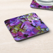 マゼンタパープルアジサイ紫ブルーイエロー コースター (左側)