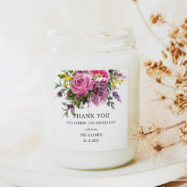 マゼンタパープルイエローフローラボー結婚式の引き出物 スクエアシール