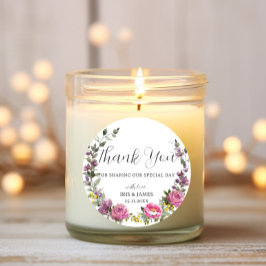 マゼンタパープルイエローフローラボー結婚式の引き出物 ラウンドシール