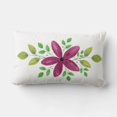 マゼンタパープルウォーター色フローラスワッグ ランバークッション (裏面)