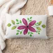 マゼンタパープルウォーター色フローラスワッグ ランバークッション (ブランケット)