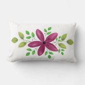 マゼンタパープルウォーター色フローラスワッグ ランバークッション (正面)