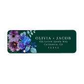 マゼンタパープルスタイリッシュスクリプト差出人住所 ラベル (正面)