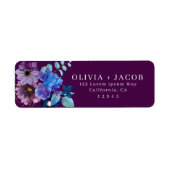 マゼンタパープルスタイリッシュスクリプト差出人住所 ラベル (正面)
