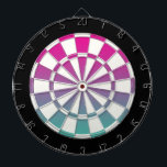 マゼンタパープルティール（緑がかった色）白黒 ダーツボード<br><div class="desc">マゼンタパープルティール（緑がかった色）ブラックおよびホワイトダーツボード</div>