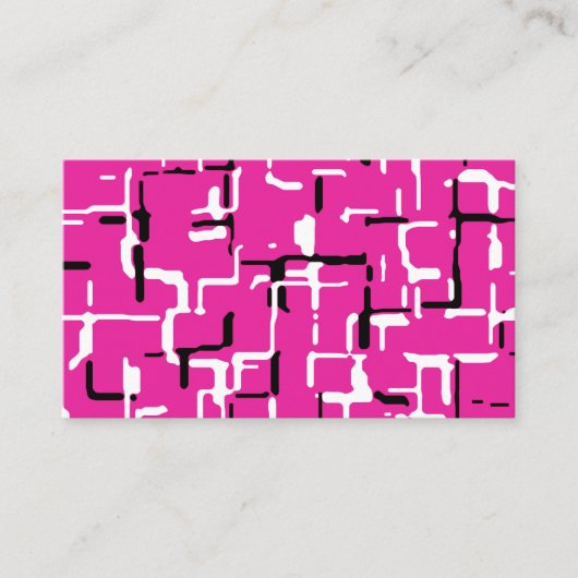 マゼンタパープルピンク白黒パターン 名刺 (正面)