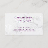 マゼンタパープルブラシストローク白箔大理石 名刺 (裏面)