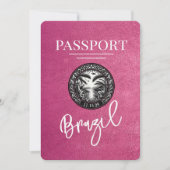 マゼンタパープルブラジルのパスポート日付の保存 セーブザデート (正面)
