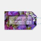 マゼンタパープルブルーイエローアジサイ花 ギフトタグ (正面(横))