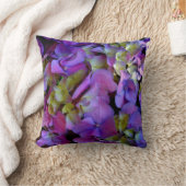 マゼンタパープルブルーイエローアジサイ花 クッション (ブランケット)
