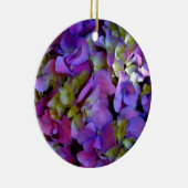 マゼンタパープルブルーイエローアジサイ花 セラミックオーナメント (右)