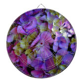 マゼンタパープルブルーイエローアジサイ花 ダーツボード (正面)