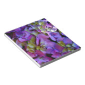 マゼンタパープルブルーイエローアジサイ花 ノートパッド (アングル)