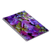 マゼンタパープルブルーイエローアジサイ花 ノートブック (右側)