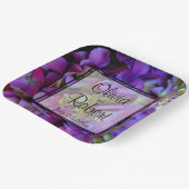 マゼンタパープルブルーイエローアジサイ花 ペーパープレート (傾斜あり)