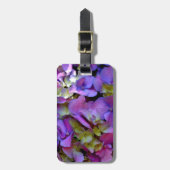 マゼンタパープルブルーイエローアジサイ花 ラゲッジタグ (正面縦)