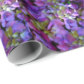 マゼンタパープルブルーイエローアジサイ花 ラッピングペーパー (ロールコーナー)