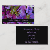 マゼンタパープルブルーイエローアジサイ花 名刺 (正面/裏面)