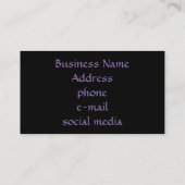 マゼンタパープルブルーイエローアジサイ花 名刺 (裏面)