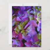 マゼンタパープルブルーイエローアジサイ花 招待状 (裏面)