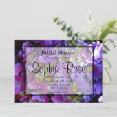 マゼンタパープルブルーイエローアジサイ花 招待状 (スタンド正面)