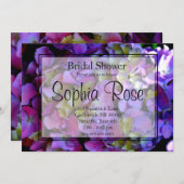 マゼンタパープルブルーイエローアジサイ花 招待状 (正面/裏面)