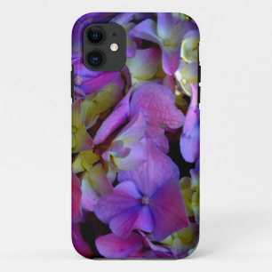 マゼンタパープルブルーイエローアジサイ花 iPhone 11 ケース