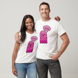 マゼンタパープルブー幽霊ハロウィーン Tシャツ