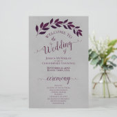 マゼンタパープル葉ズ予算結婚式 プログラム (スタンド正面)