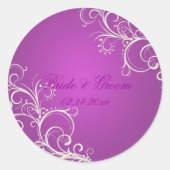 マゼンタパール渦巻き旋回ウェディングシール ラウンドシール (正面)