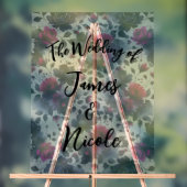 マゼンタピンクとブルーインクフローラの水色結婚の色 アクリルサイン (ニュートラル)