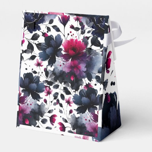 マゼンタピンクとブルーインクフローラの水色結婚の色 フェイバーボックス (裏面サイド)