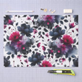 マゼンタピンクとブルーインクフローラの水色結婚の色 薄葉紙 (クラフト)