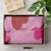 マゼンタピンクと赤の鱗片状ハート 薄葉紙 (ギフト)