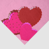 マゼンタピンクと赤の鱗片状ハート 薄葉紙 (詳細)