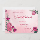 マゼンタピンクのローズディナモダンー 招待状 (正面)